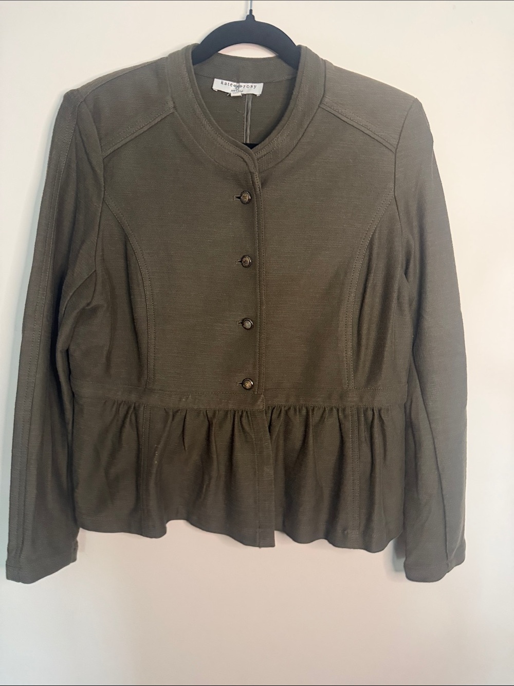 kate spade olive peplum blazer jacket